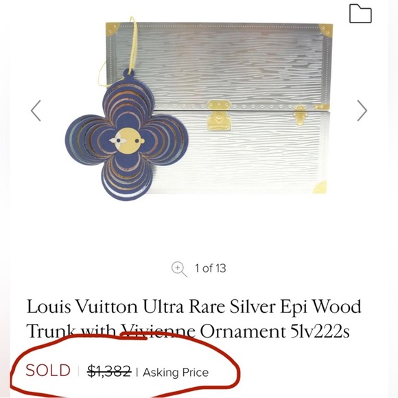 NEW! Louis Vuitton Ultra Rare Silver Epi Wood Trunk w/ Vivienne Ornament… - Picture 2 of 12
